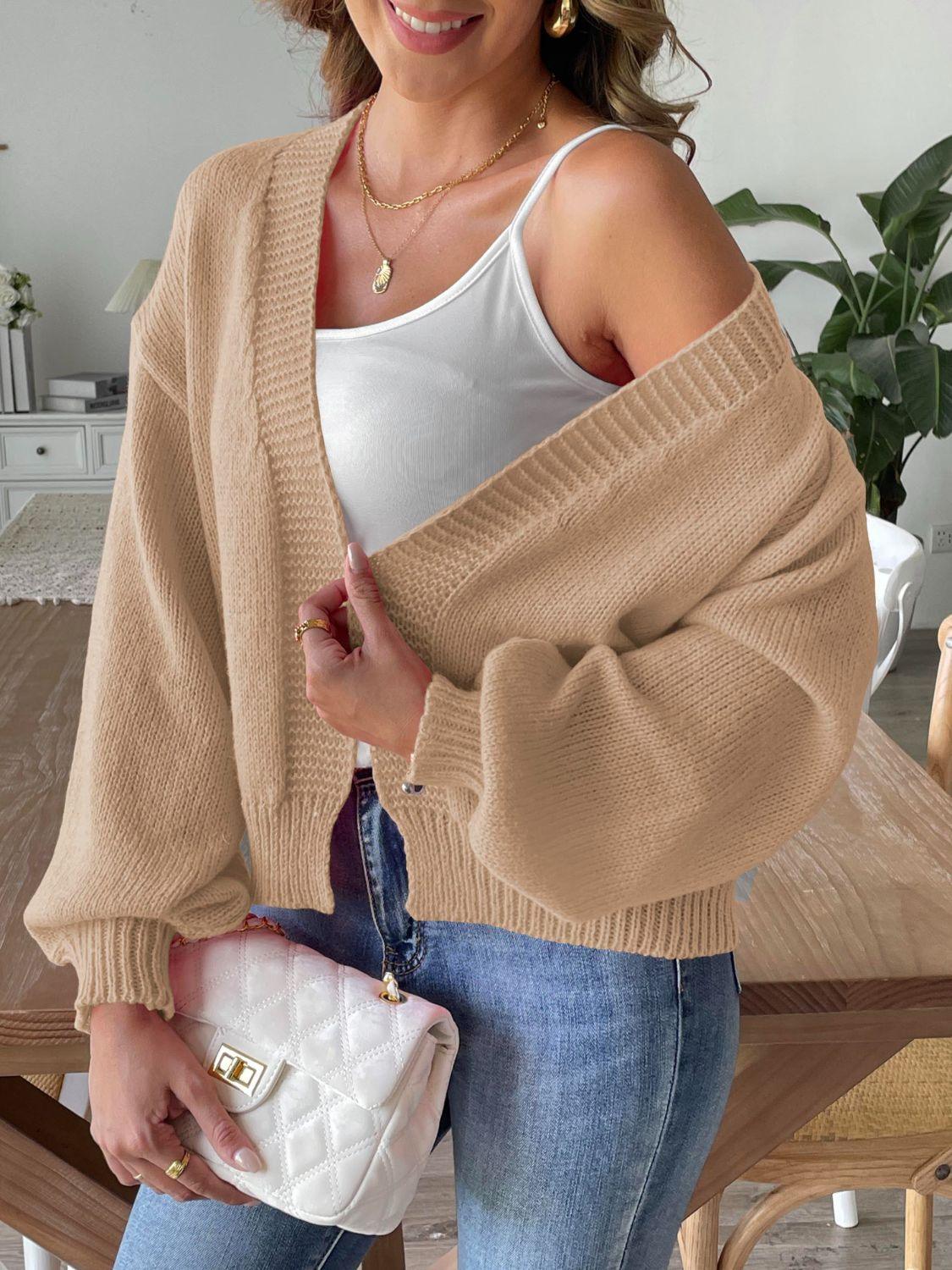 Open Front Long Sleeve Cardigan Carauana Store