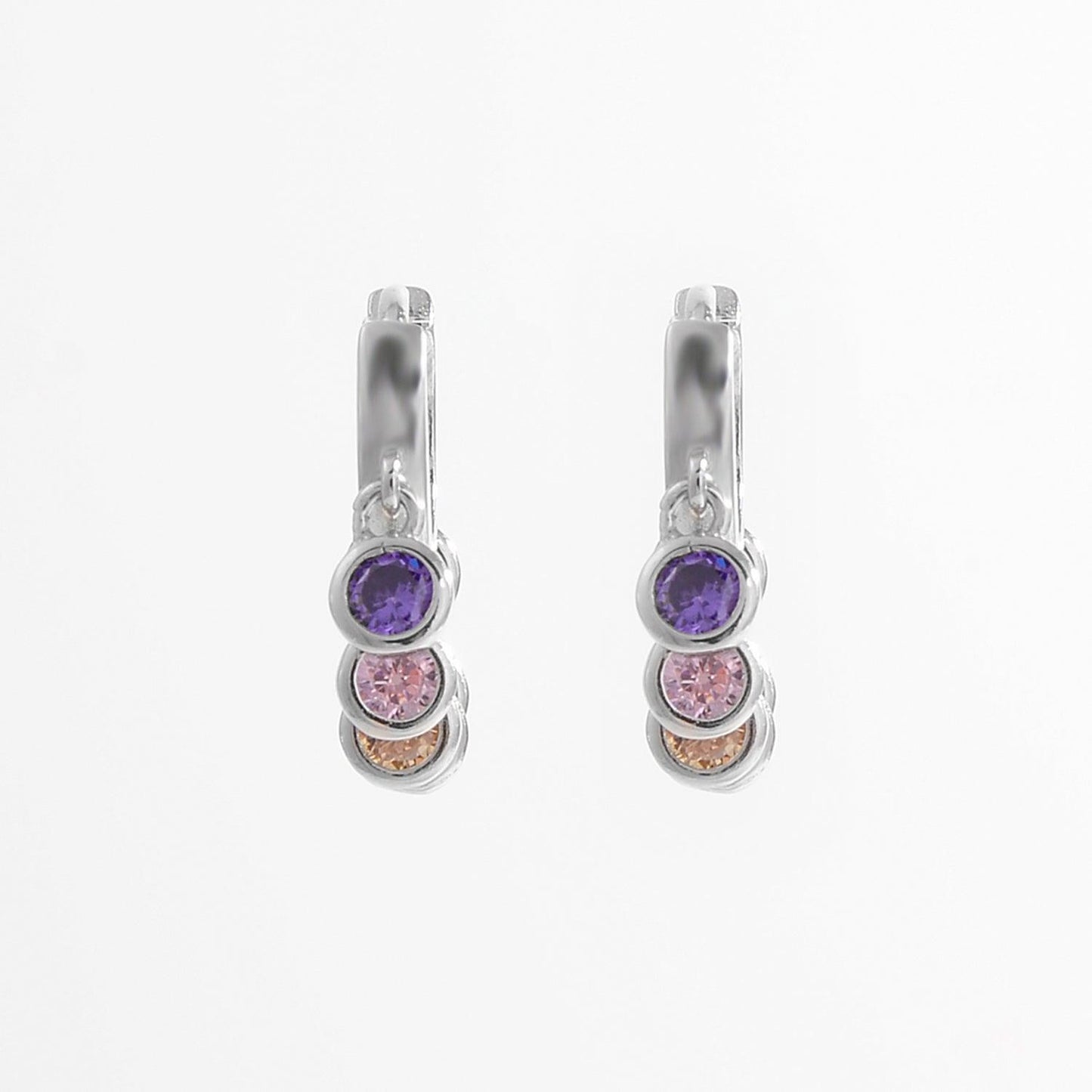 Zircon 925 Sterling Silver Huggie Earrings Carauana Store