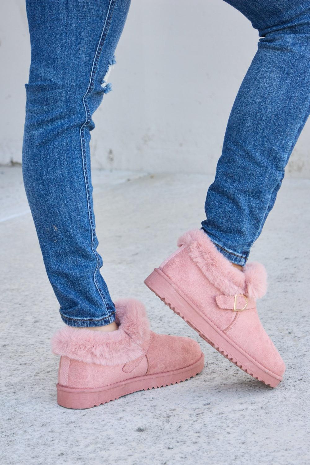 Forever Link Furry Chunky Thermal Ankle Boots Carauana Store