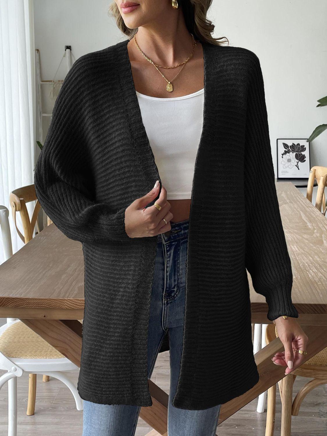 Open Front Long Sleeve Cardigan Carauana Store