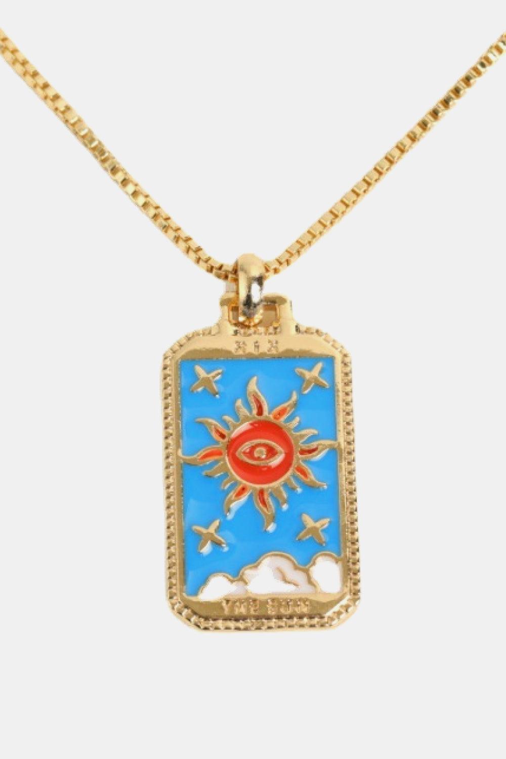 Tarot Card Pendant Copper Necklace Carauana Store