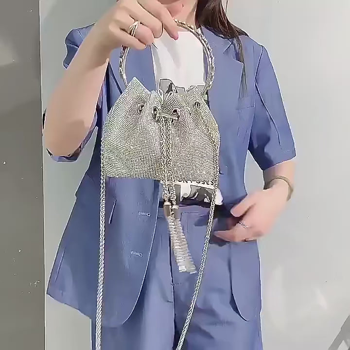 Luxury Designer Crystal Rhinestone Shoulder Bag