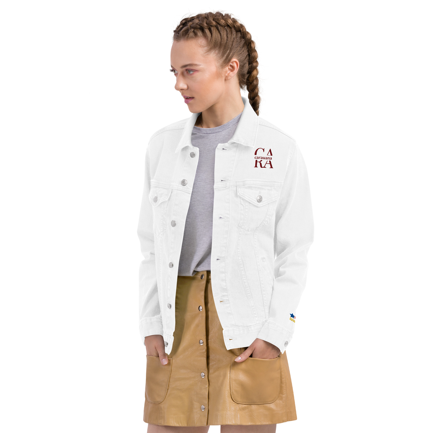 CaRaUaNa Original denim jacket white