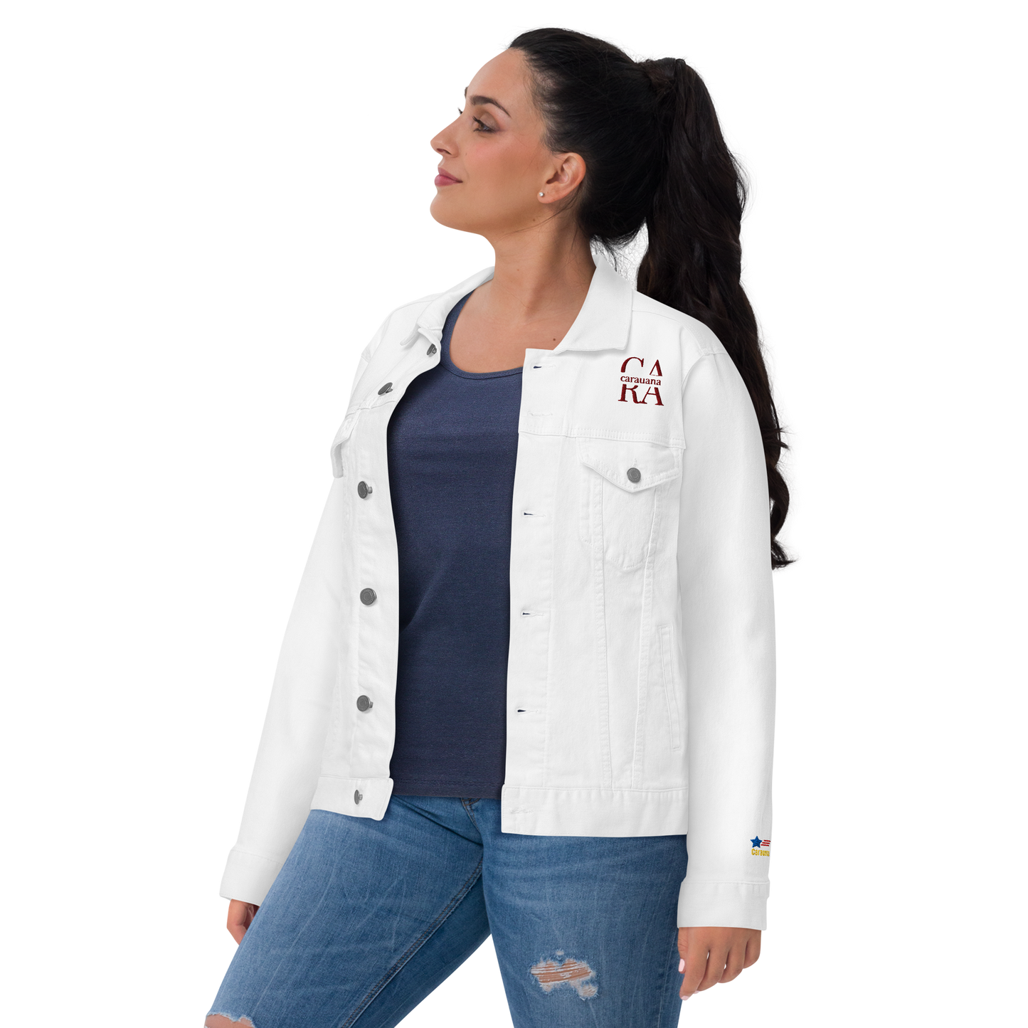 CaRaUaNa Original denim jacket white