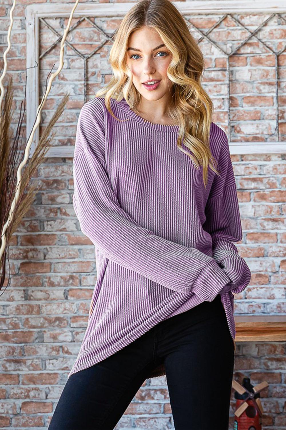 Heimish Full Size Round Neck Dropped Shoulder Blouse Carauana Store