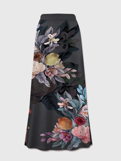 Printed Elastic Waist Midi Skirt Carauana Store