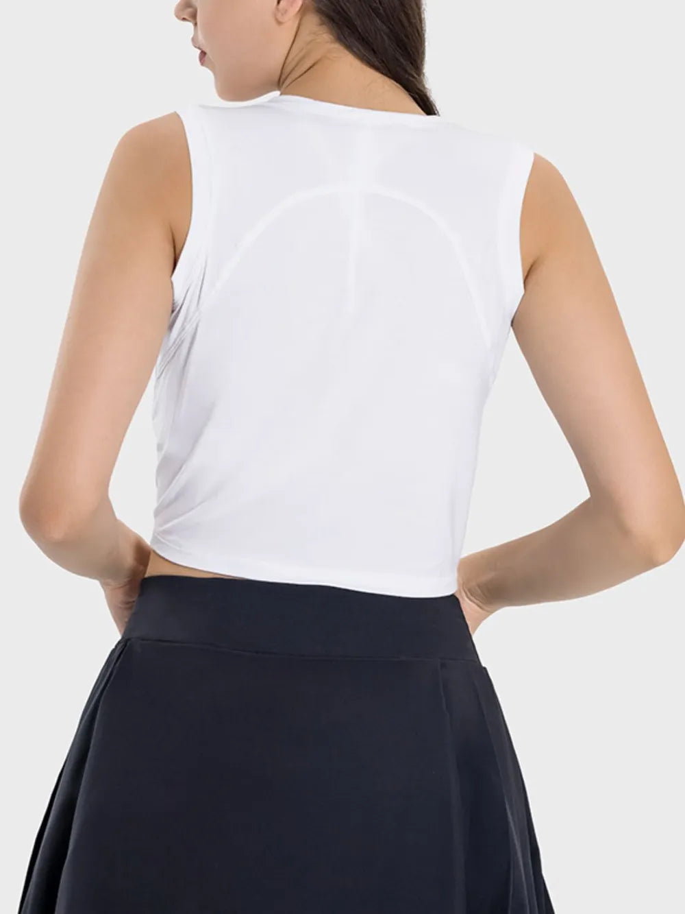 Millennia Drawstring Ruched Wide Strap Active Tank Carauana Store