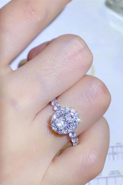 Adored 1 Carat Moissanite 925 Sterling Silver Halo Ring Carauana Store