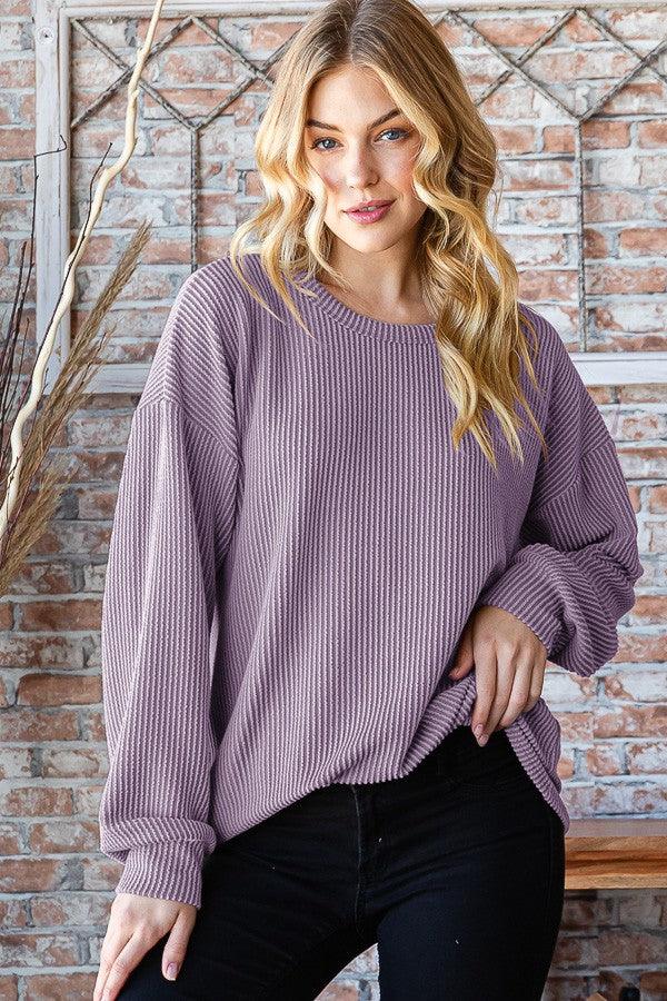 Heimish Full Size Round Neck Dropped Shoulder Blouse Carauana Store