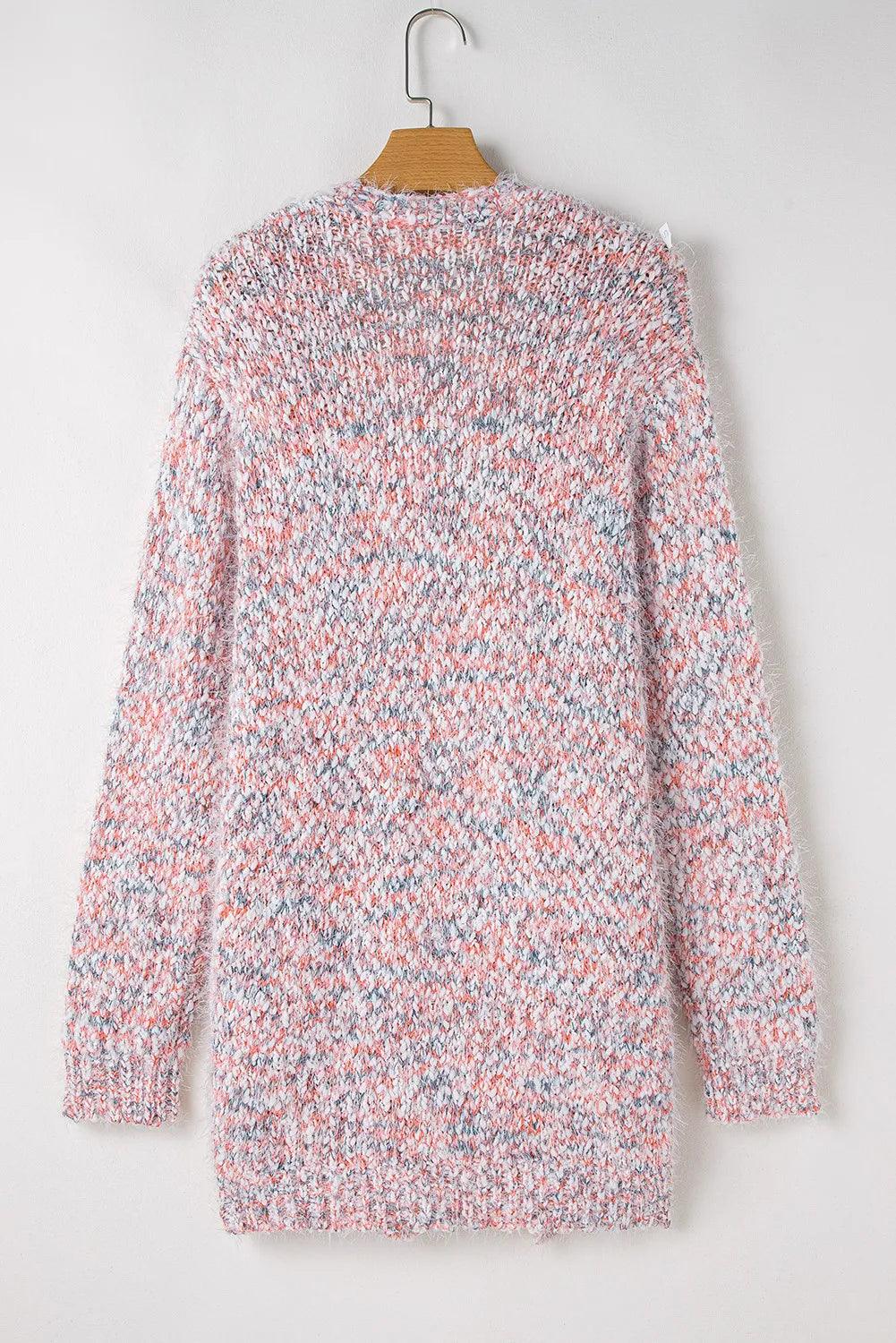 Pocketed Open Front Long Sleeve Cardigan Carauana Store