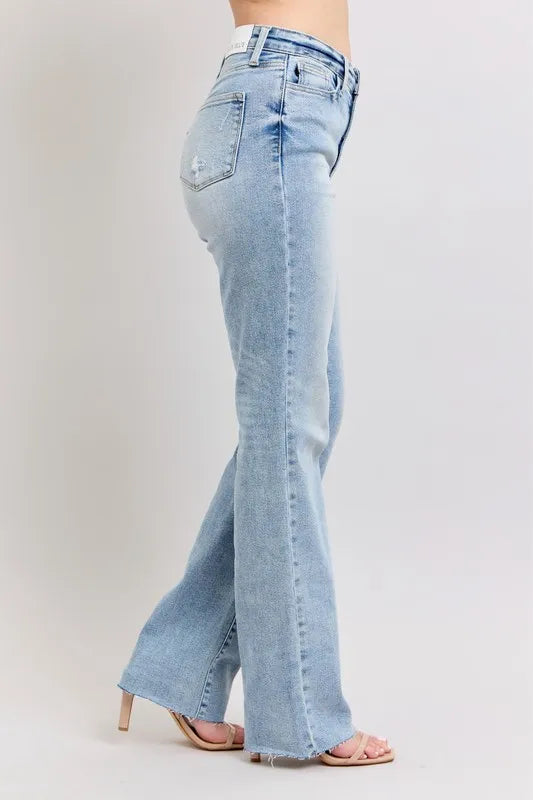 Judy Blue Full Size Mid Rise Light Wash Dad Jeans Plus Size