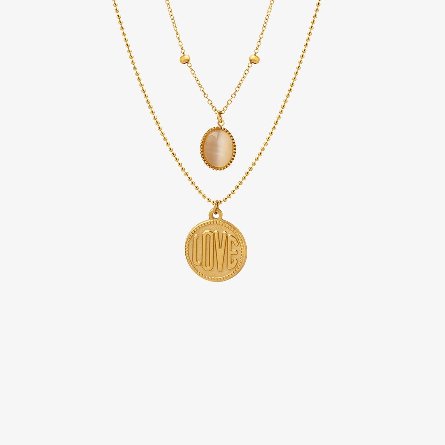 Titanium Steel Double-Layered Necklace Carauana Store