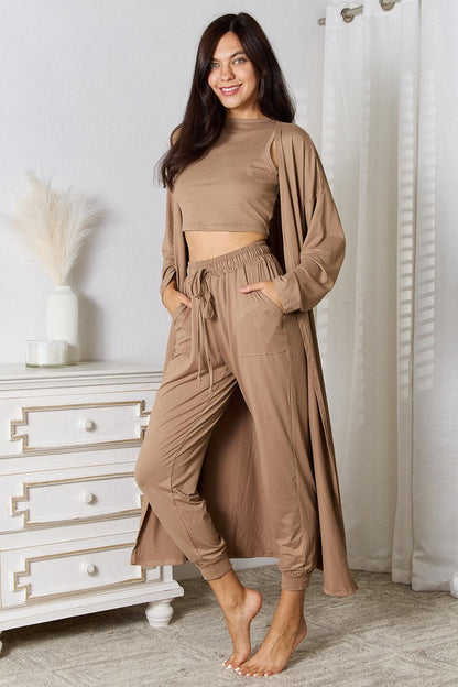 Tank, Pants, and Cardigan Set with Pockets Carauana Store