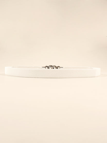 Zinc Alloy Buckle Elastic PU Belt Carauana Store