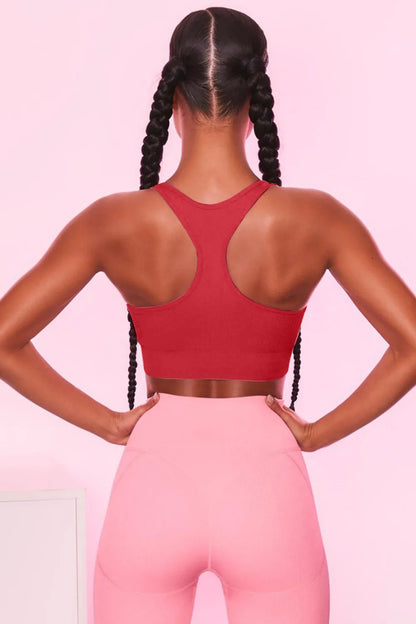Scoop Neck Wide Strap Active Bra Carauana Store