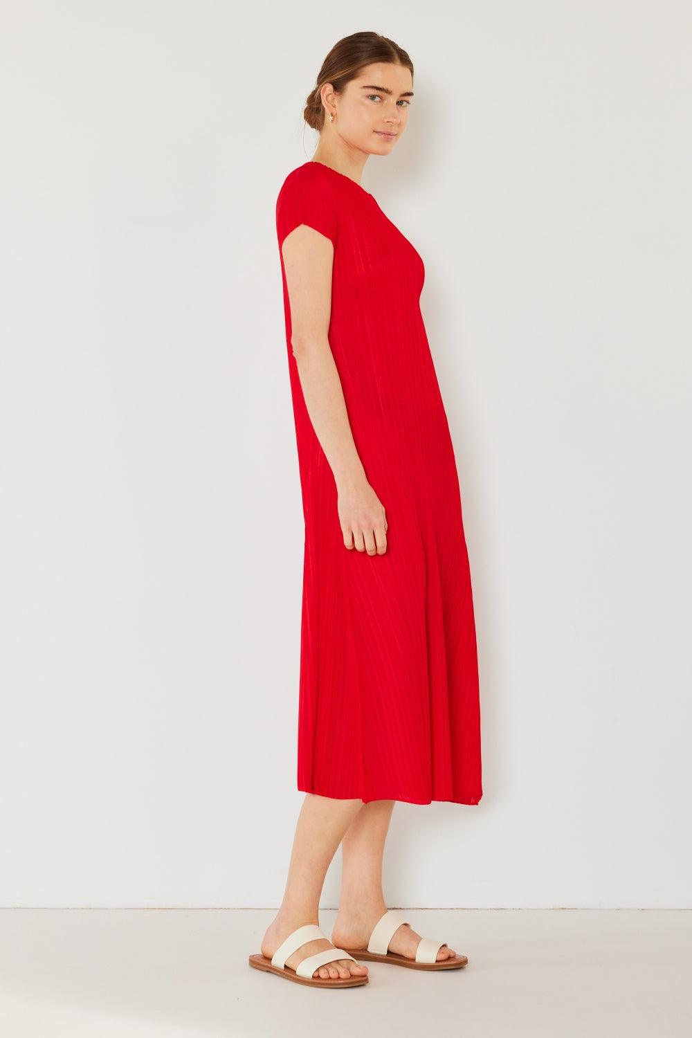 Marina West Swim Pleated Cap Sleeve A-Line Dress Carauana Store