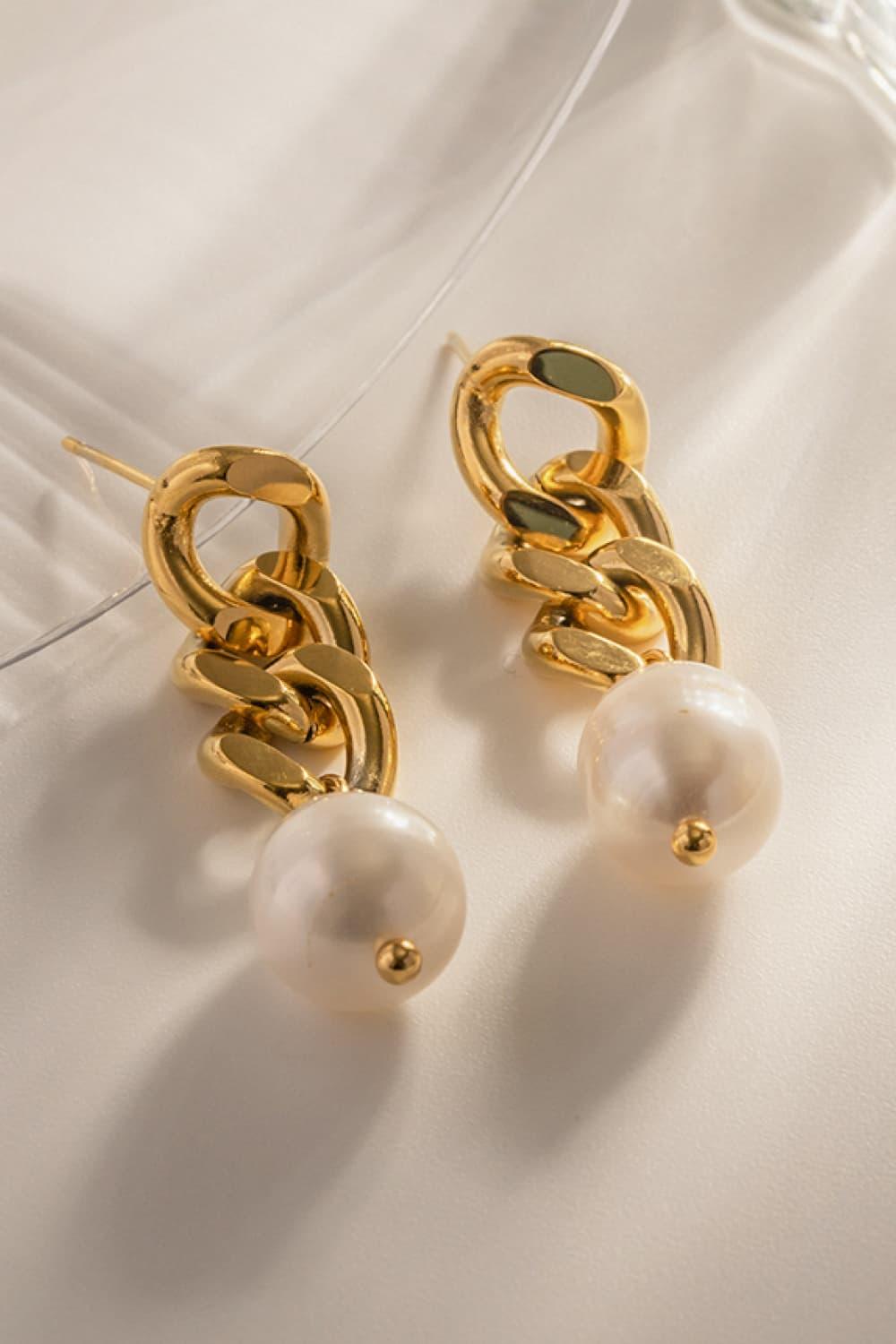 Stainless Steel Pearl Earrings Carauana Store