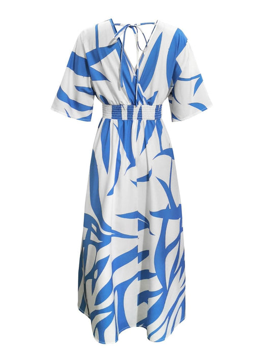 Slit Printed Surplice Maxi Dress Carauana Store