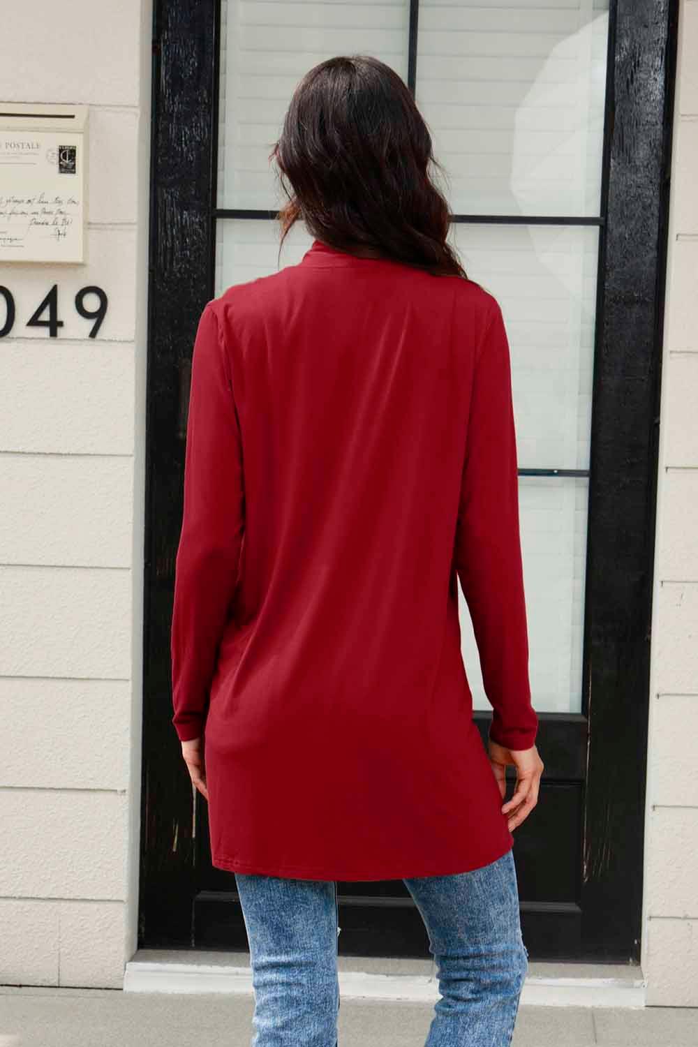 Basic Bae Full Size Open Front Long Sleeve Cardigan with Pockets Carauana Store