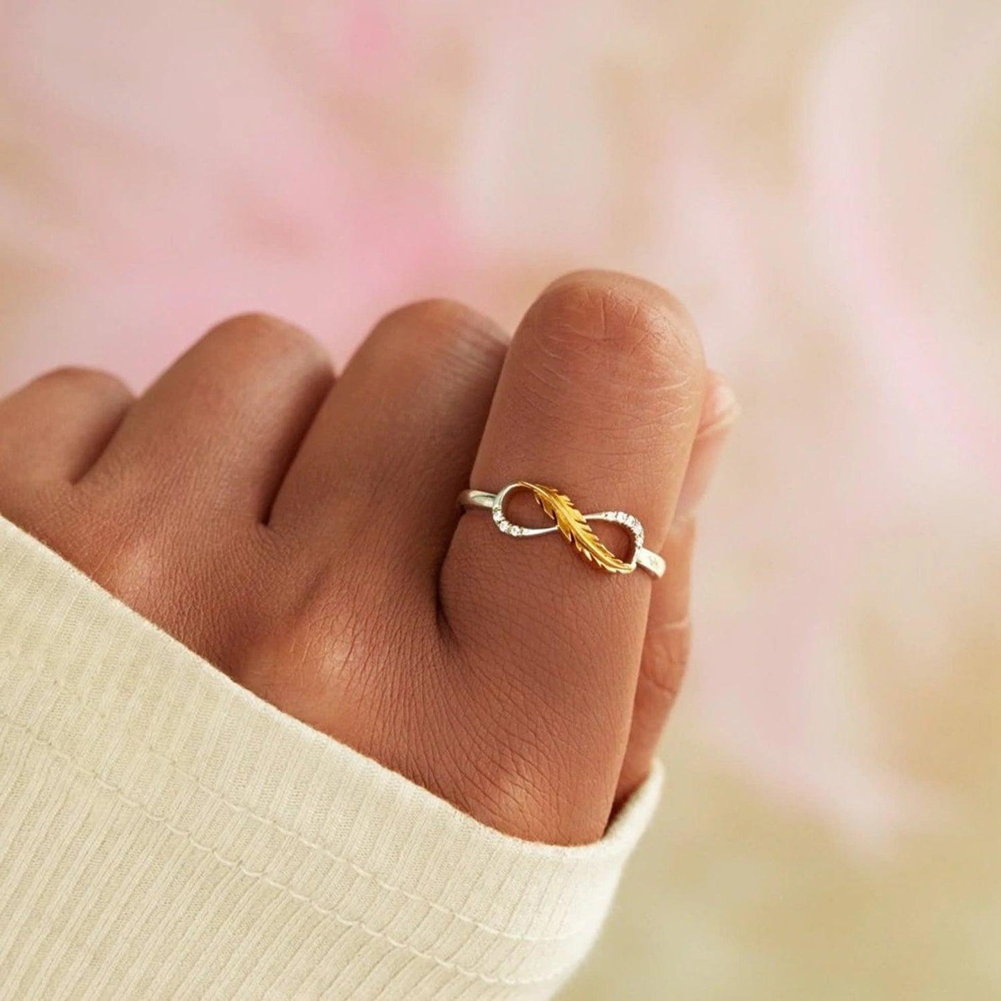 Feather 925 Sterling Silver Zircon Ring Carauana Store