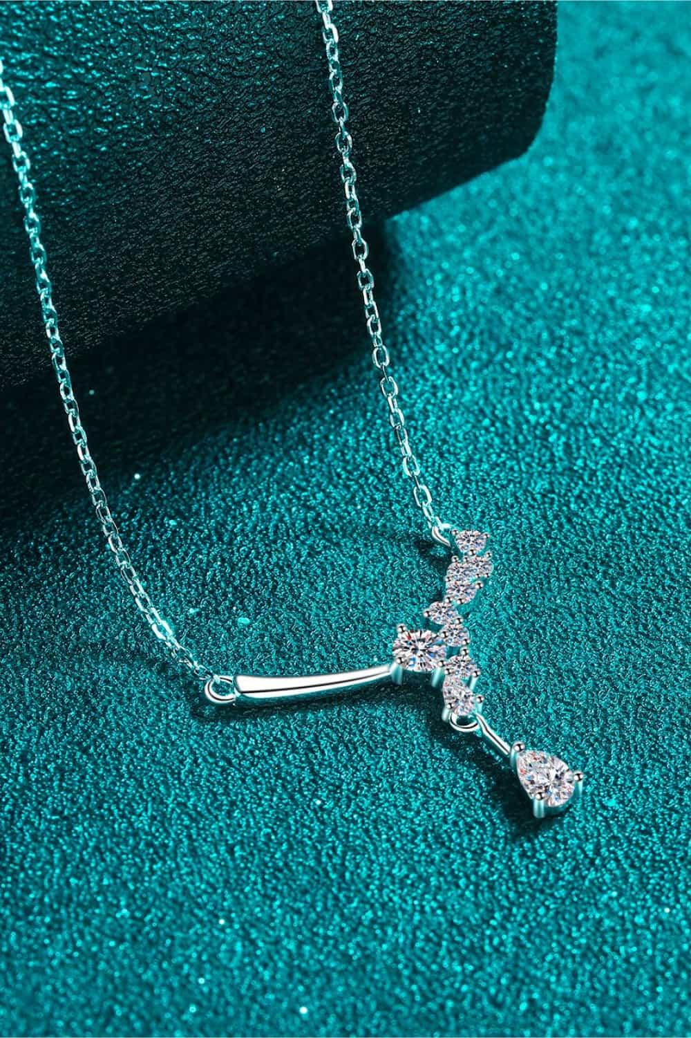 1 Carat Moissanite 925 Sterling Silver Necklace Carauana Store