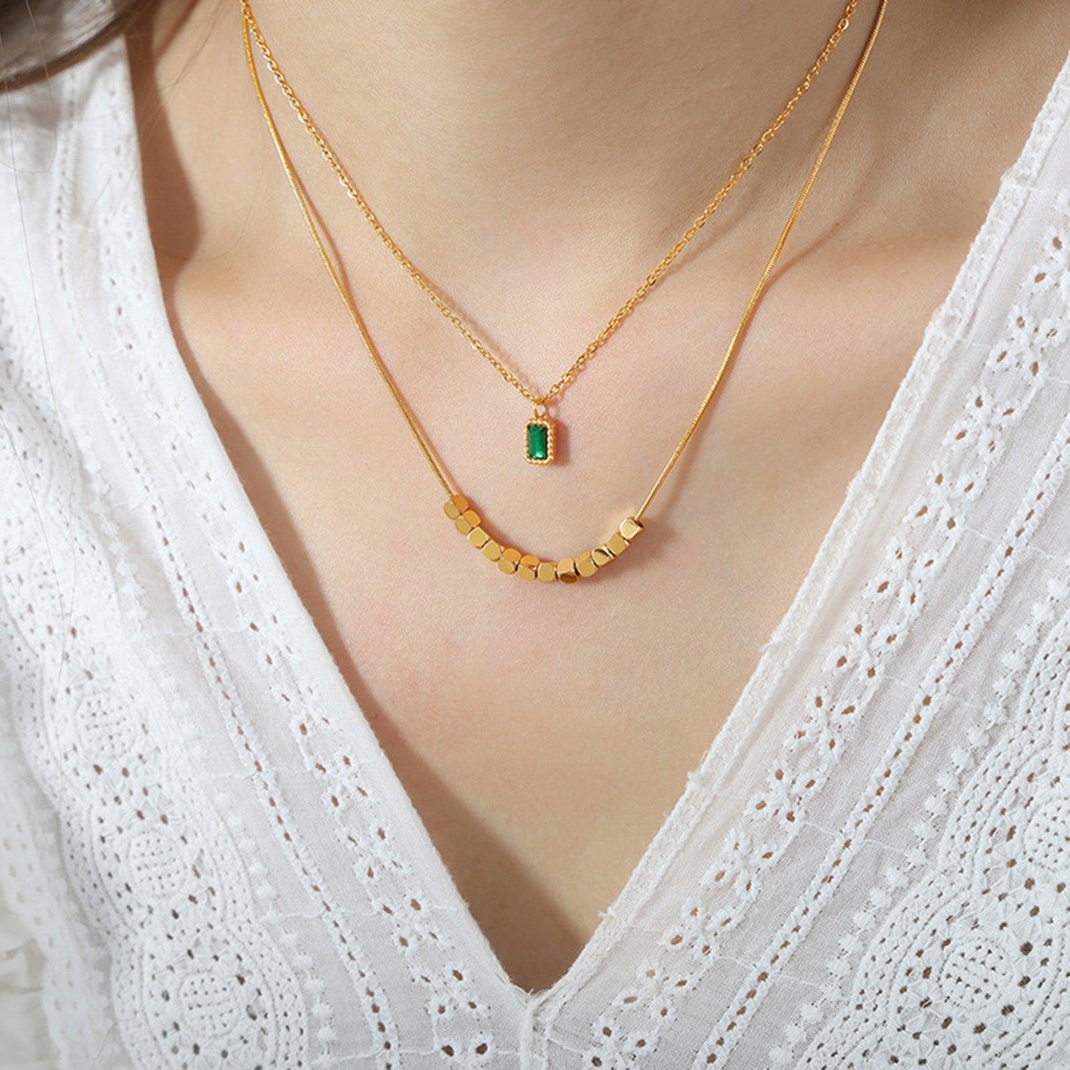 18K Gold-Plated Double-Layered Necklace Carauana Store