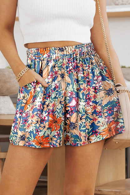 Floral High Waist Shorts with Pockets Carauana Store