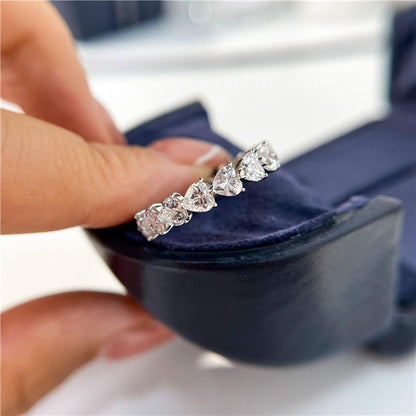 2.1 Carat 925 Sterling Silver Moissanite Heart Ring Carauana Store