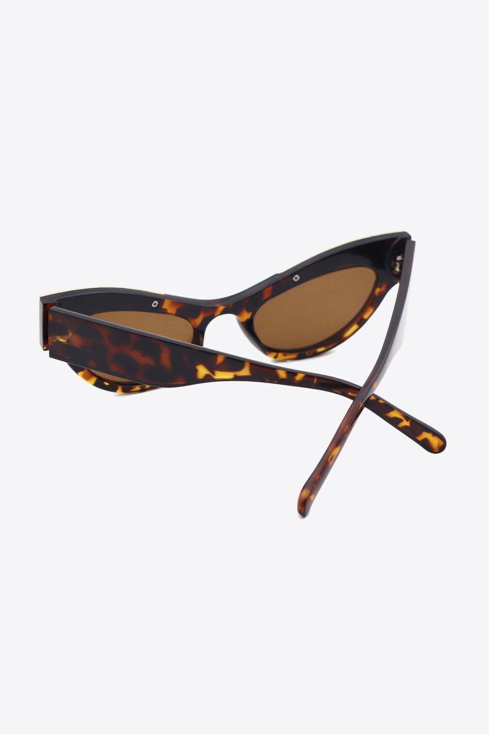 UV400 Rhinestone Trim Cat-Eye Sunglasses Carauana Store