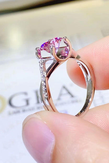 1 Carat Moissanite Crisscross 925 Sterling Silver Ring Carauana Store