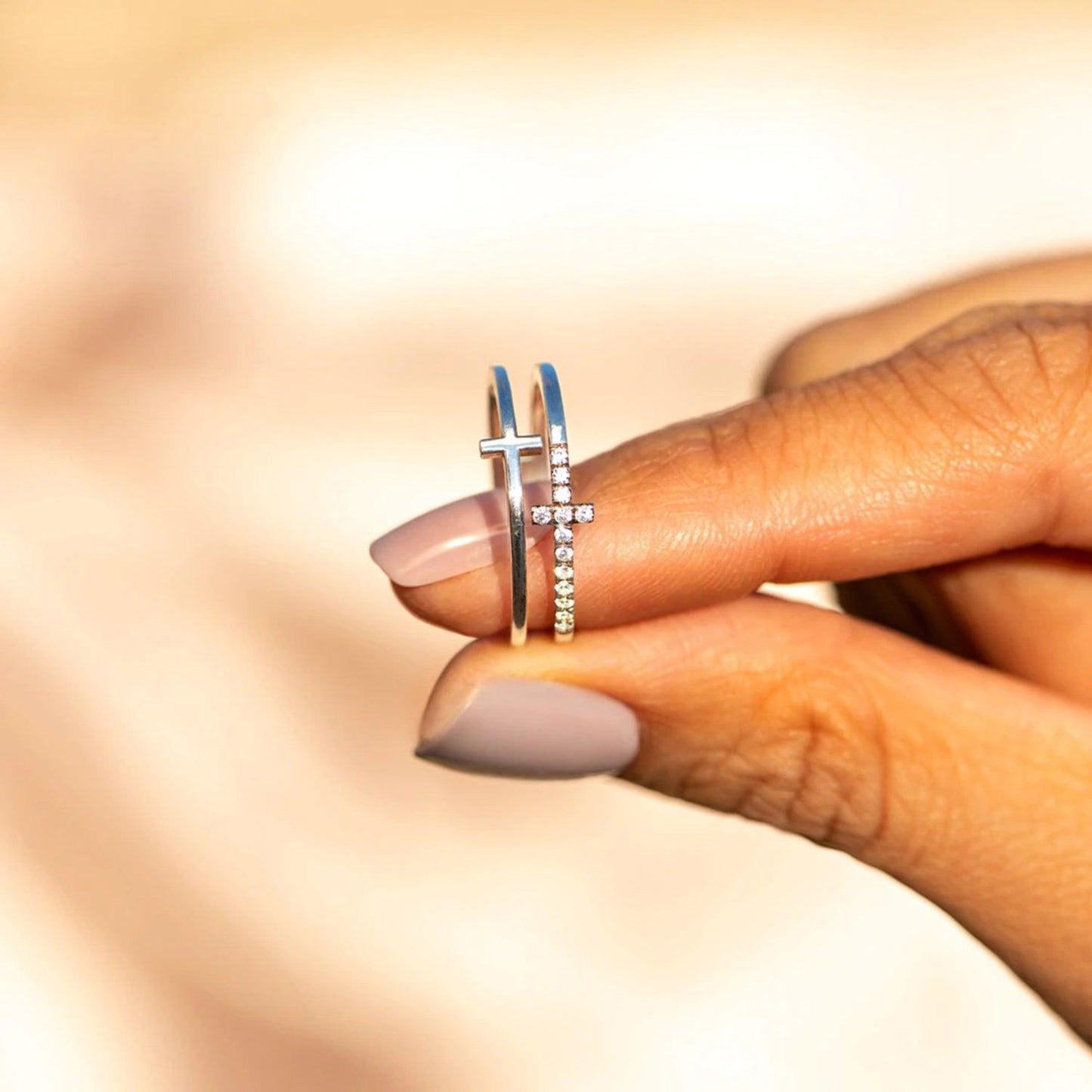 925 Sterling Silver Double Cross Ring Carauana Store