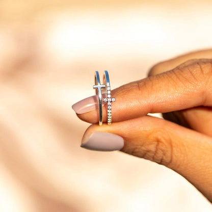 925 Sterling Silver Double Cross Ring Carauana Store