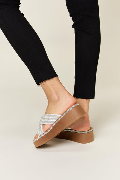 Forever Link Rhinestone Platform Wedge Sandals Carauana Store