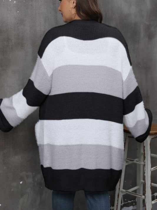 Plus Size Open Front Long Sleeve Cardigan Carauana Store