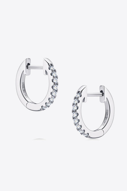 Moissanite 925 Sterling Silver Huggie Earrings Carauana Store