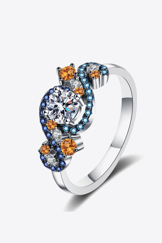 Moissanite Contrast 925 Sterling Silver Ring Carauana Store