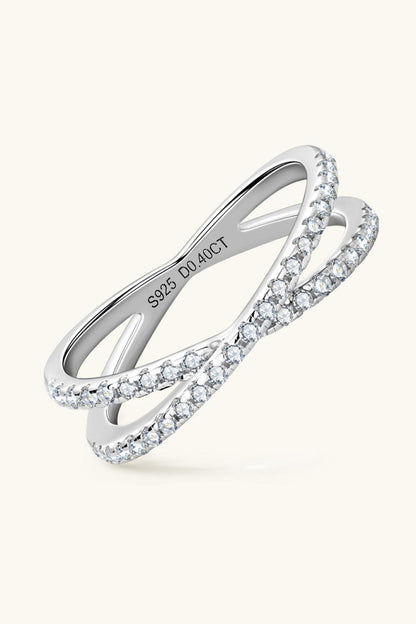 Moissanite 925 Sterling Silver Crisscross Ring Carauana Store
