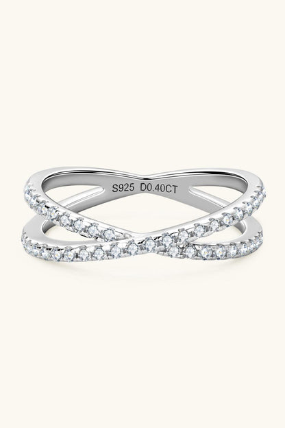Moissanite 925 Sterling Silver Crisscross Ring Carauana Store