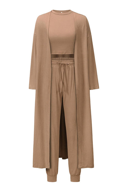 Tank, Pants, and Cardigan Set with Pockets Carauana Store