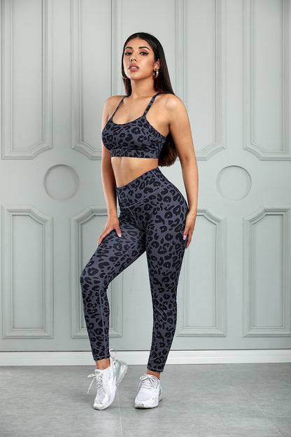 Leopard Cutout Sports Bra and Leggings Set Carauana Store