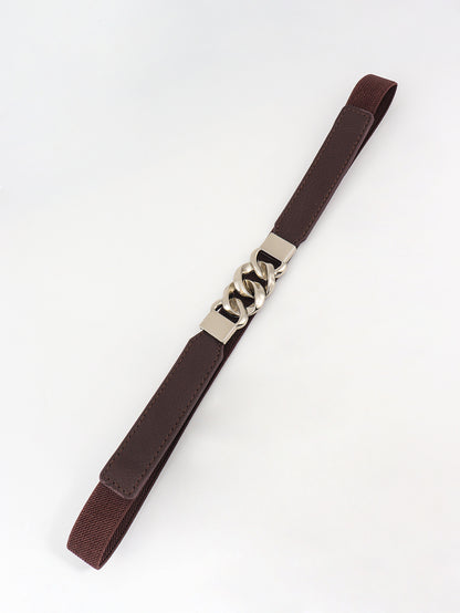 Zinc Alloy Buckle Elastic PU Belt Carauana Store