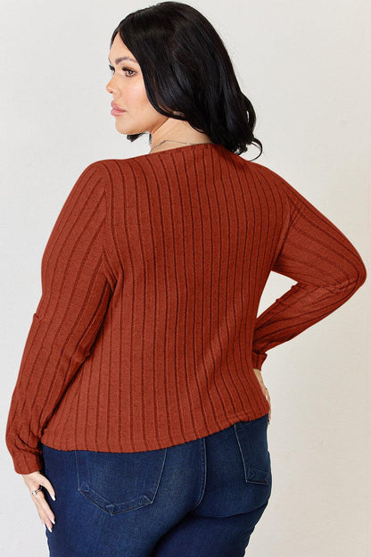 Basic Bae Full Size Ribbed Long Sleeve T-Shirt Carauana Store