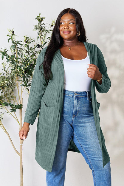 Basic Bae Full Size Hooded Sweater Cardigan Carauana Store