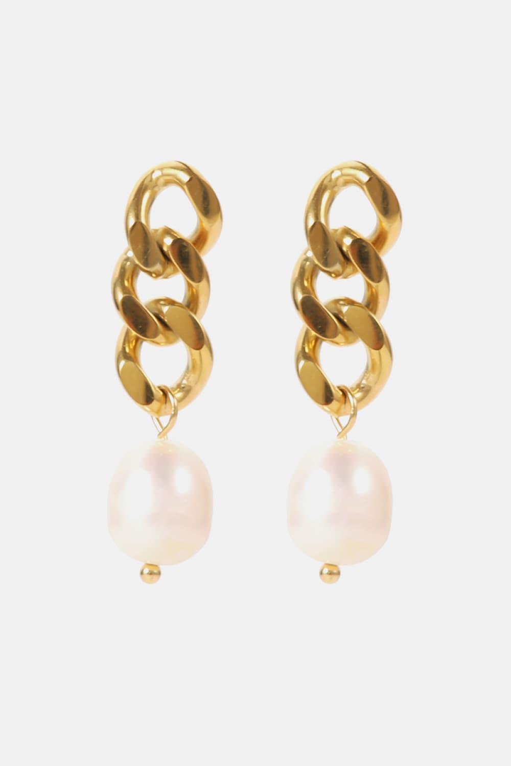 Stainless Steel Pearl Earrings Carauana Store