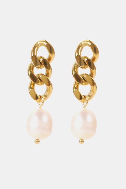 Stainless Steel Pearl Earrings Carauana Store