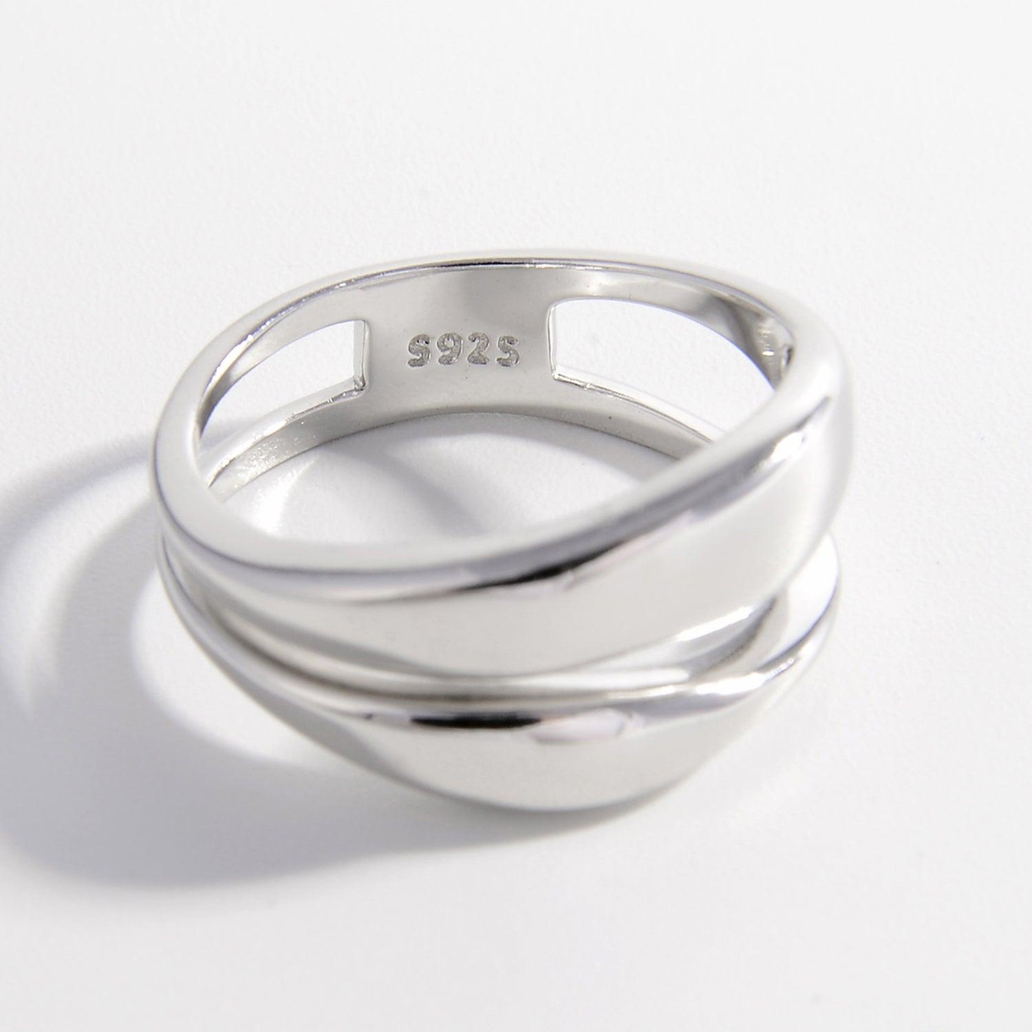 925 Sterling Silver Double-Layered Ring Carauana Store