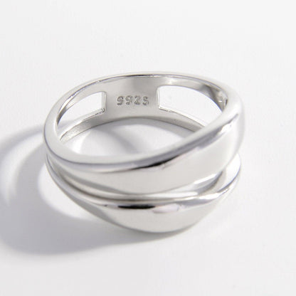 925 Sterling Silver Double-Layered Ring Carauana Store