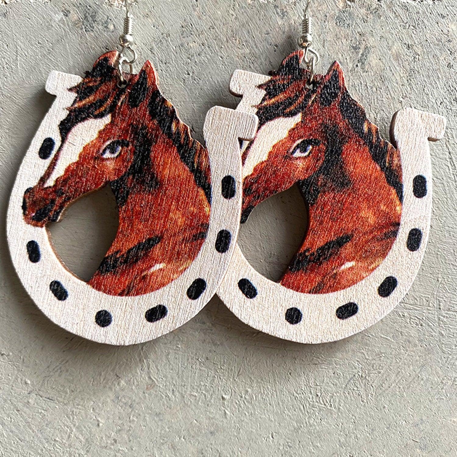 Iron Hook Wooden Earrings Carauana Store