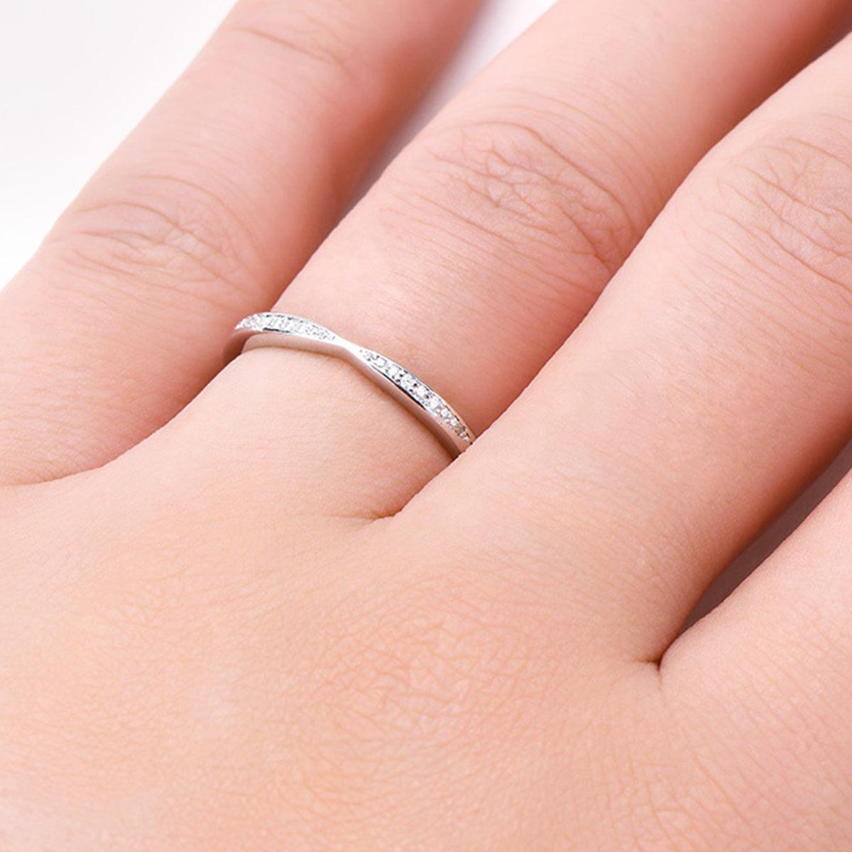 925 Sterling Silver Inlaid Moissanite Ring Carauana Store