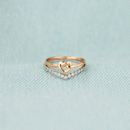 Knotted Heart Shape Inlaid Zircon Ring Carauana Store